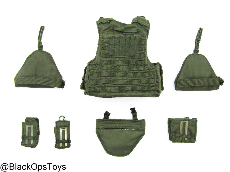 Load image into Gallery viewer, SWAT Team Sheriff Chuck - OD Green MOLLE Plate Carrier w/Pouch Set
