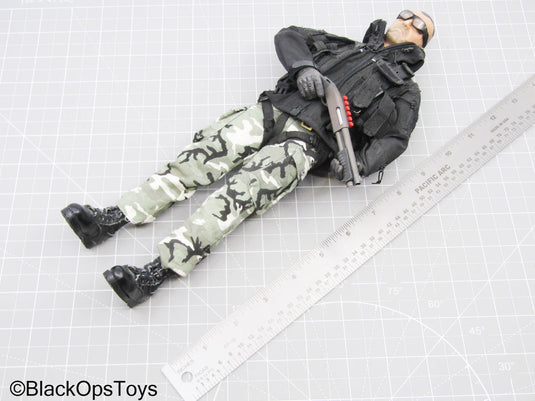 Male Full Dressed Woodland Camo Uniform w/Shotgun & Accessories