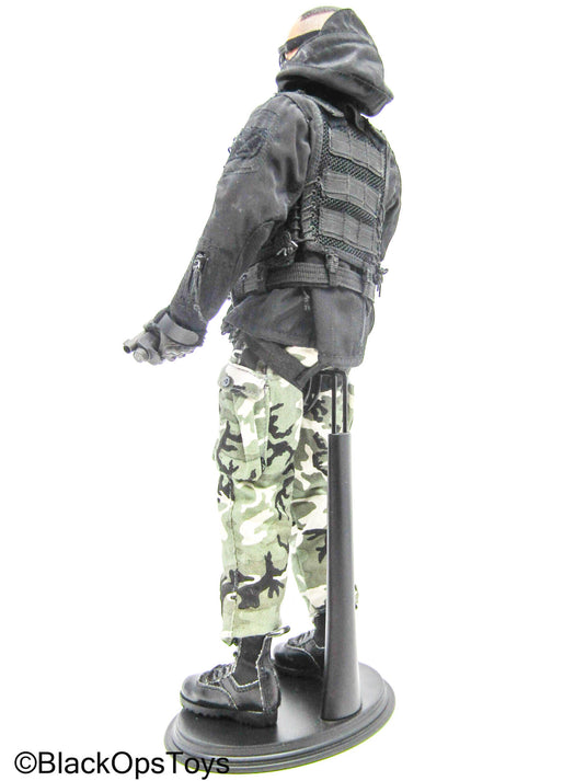 Male Full Dressed Woodland Camo Uniform w/Shotgun & Accessories