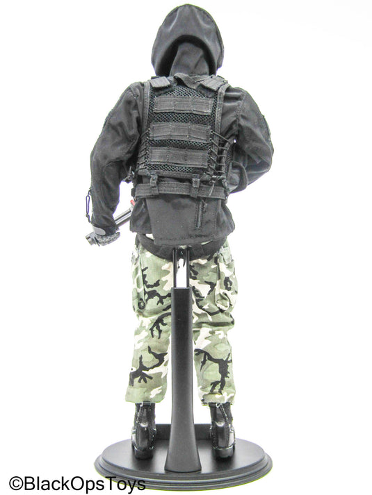 Male Full Dressed Woodland Camo Uniform w/Shotgun & Accessories