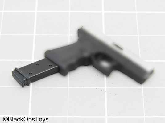 9mm Black & Silver Pistol w/Mag Stick