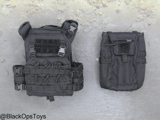 Russian SOBR Granit - Black MOLLE Plate Carrier w/Assault Pack
