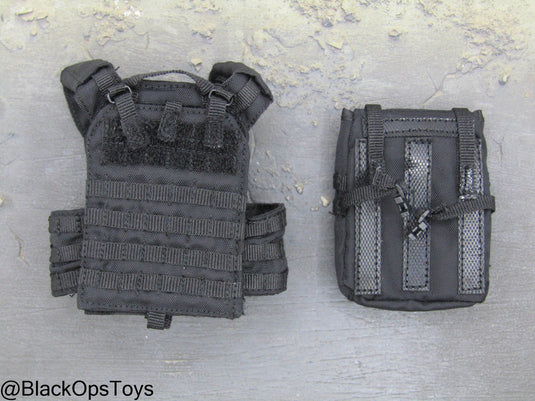 Russian SOBR Granit - Black MOLLE Plate Carrier w/Assault Pack