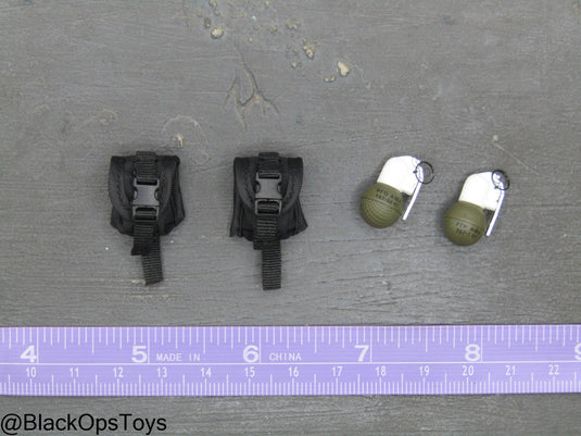 Russian SOBR Granit - Black MOLLE Grenade Pouches w/Grenades