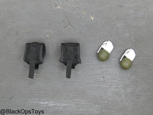 Russian SOBR Granit - Black MOLLE Grenade Pouches w/Grenades