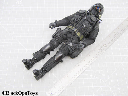Male Full Dressed Black Ops Uniform w/Pistol & Accessories