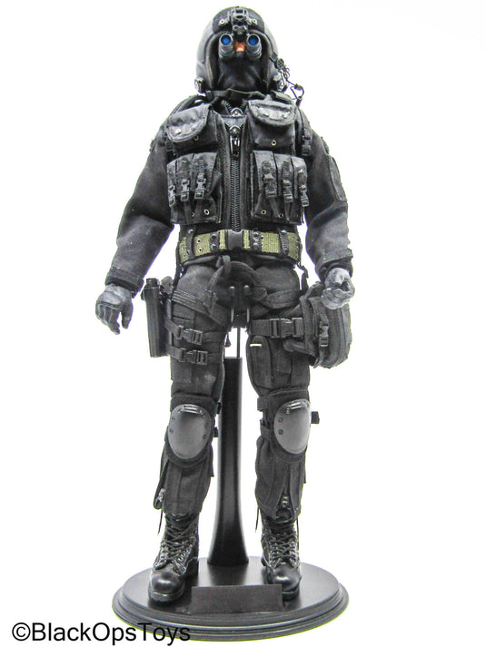 Male Full Dressed Black Ops Uniform w/Pistol & Accessories