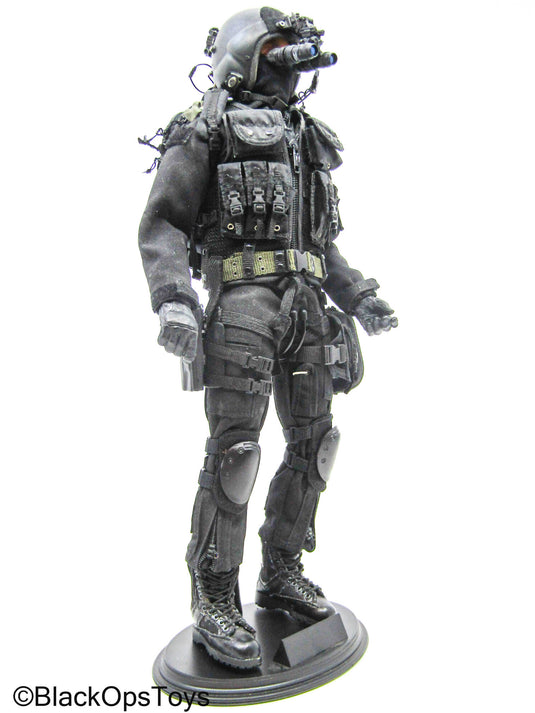 Male Full Dressed Black Ops Uniform w/Pistol & Accessories