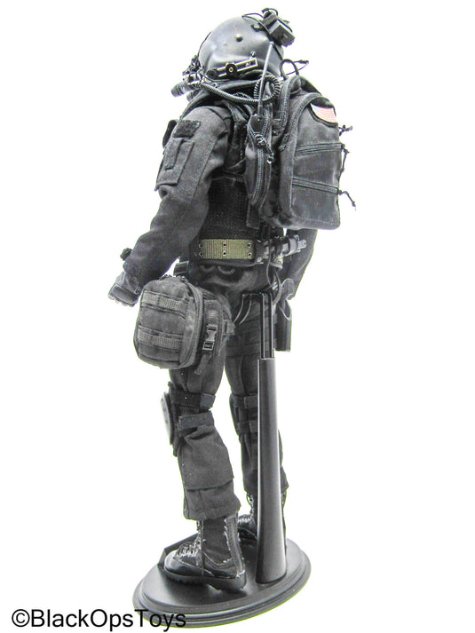 Male Full Dressed Black Ops Uniform w/Pistol & Accessories