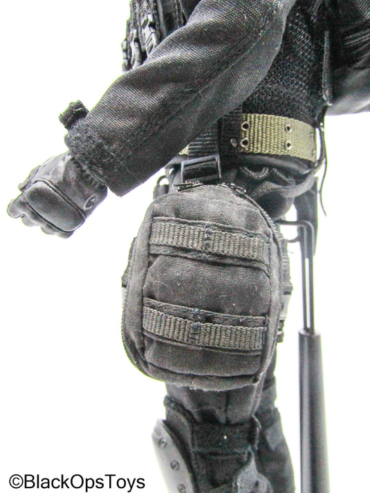 Male Full Dressed Black Ops Uniform w/Pistol & Accessories