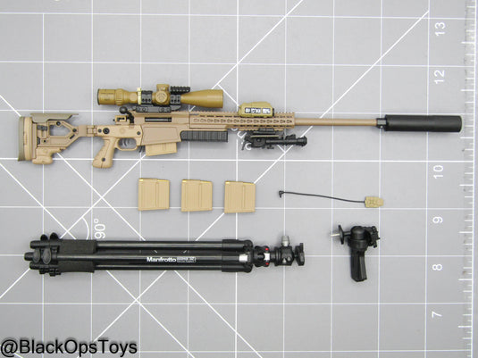 Tan Sniper Rifle w/Tripod & Attachment Set