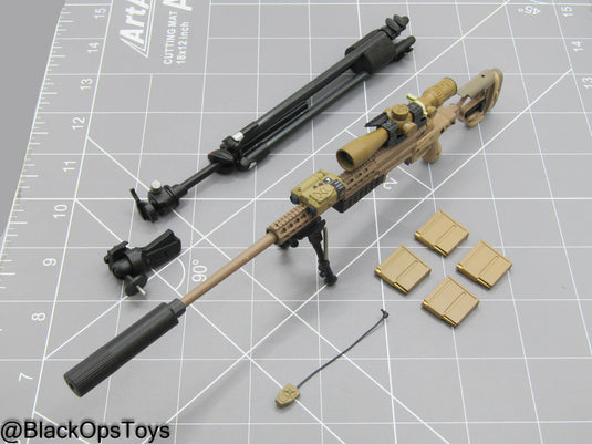 Tan Sniper Rifle w/Tripod & Attachment Set