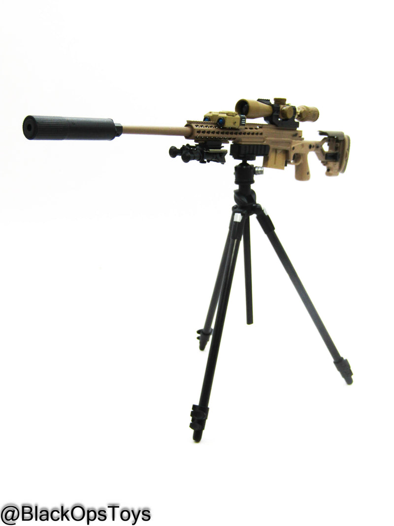Load image into Gallery viewer, Tan Sniper Rifle w/Tripod &amp; Attachment Set
