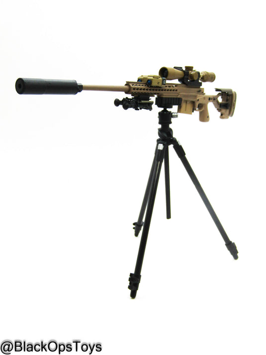 Tan Sniper Rifle w/Tripod & Attachment Set
