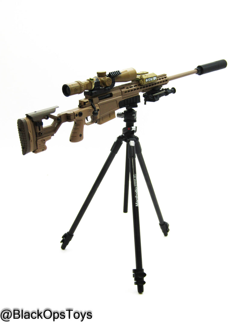 Load image into Gallery viewer, Tan Sniper Rifle w/Tripod &amp; Attachment Set
