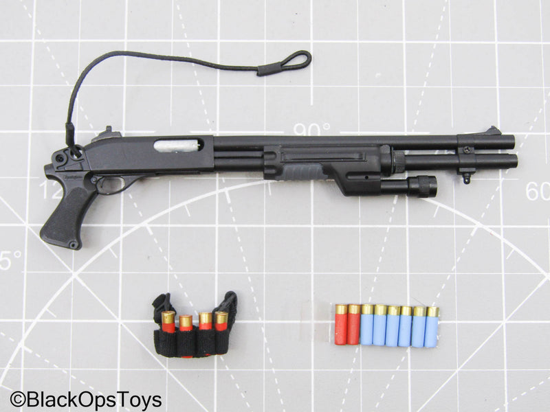 Load image into Gallery viewer, Black Remington 870 Shotgun w/Attachments, Bullet Pouch, &amp; Shells
