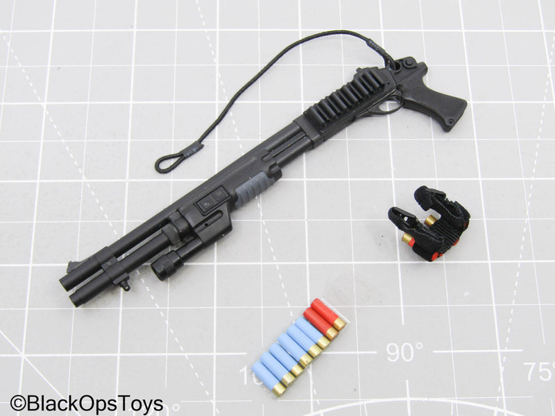 Load image into Gallery viewer, Black Remington 870 Shotgun w/Attachments, Bullet Pouch, &amp; Shells
