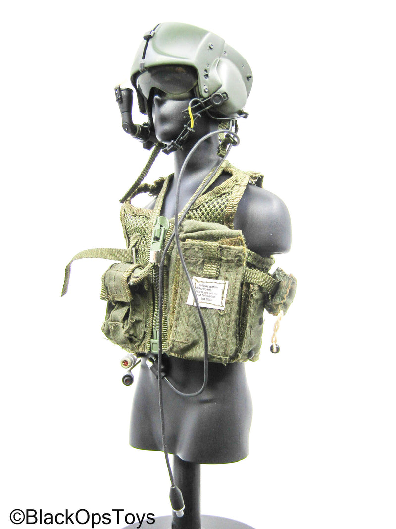 Load image into Gallery viewer, OD Green Apache Pilot Helmet w/Tactical Vest (BBI)
