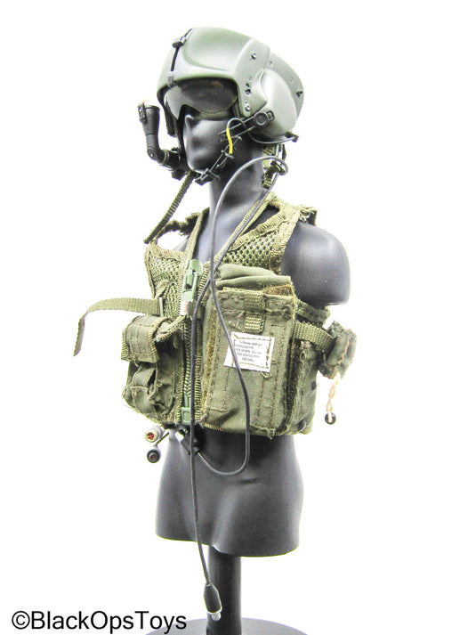 OD Green Apache Pilot Helmet w/Tactical Vest (BBI)