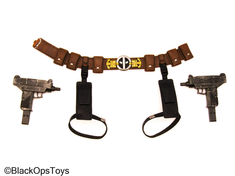 Load image into Gallery viewer, Lady Deadpool - Female Belt w/Magnetic Drop Leg Holsters &amp; Mac10s
