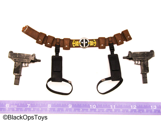 Lady Deadpool - Female Belt w/Magnetic Drop Leg Holsters & Mac10s