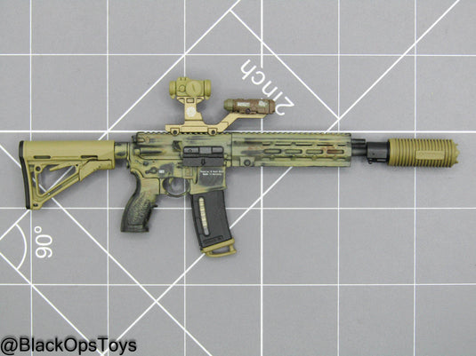 Weathered Camo HK 416 Rifle w/Attachment Set