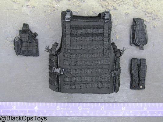 Sicario - Gillick - Black MOLLE Plate Carrier w/Pouch Set