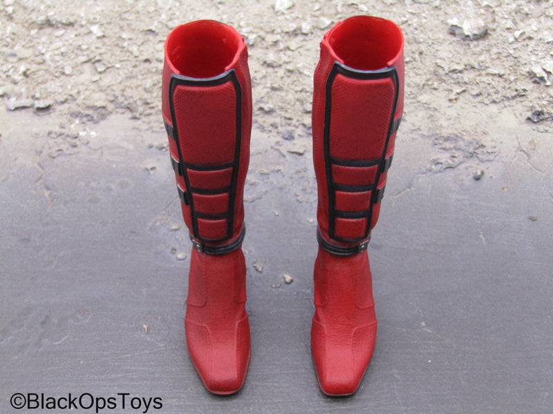 Load image into Gallery viewer, Lady Deadpool - Red Female High Heel Boots (Peg Type)
