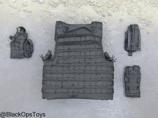 Sicario - Gillick - Black MOLLE Plate Carrier w/Pouch Set