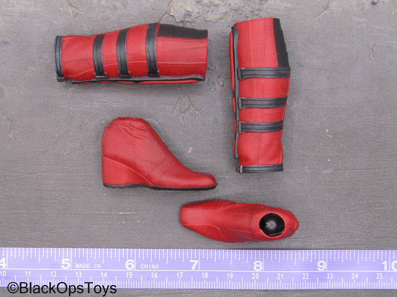 Load image into Gallery viewer, Lady Deadpool - Red Female High Heel Boots (Peg Type)
