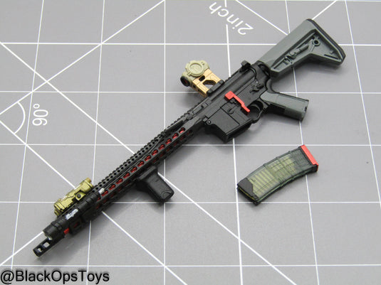 Black & Grey AR-15 Rifle w/Attachment Set