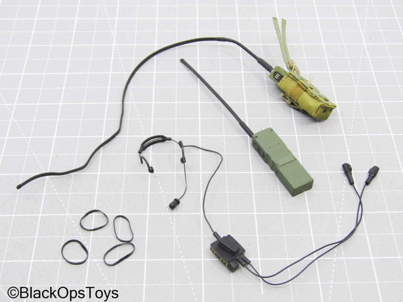 Load image into Gallery viewer, OD Green Radio Set w/Pouch &amp; Headset Gear Set
