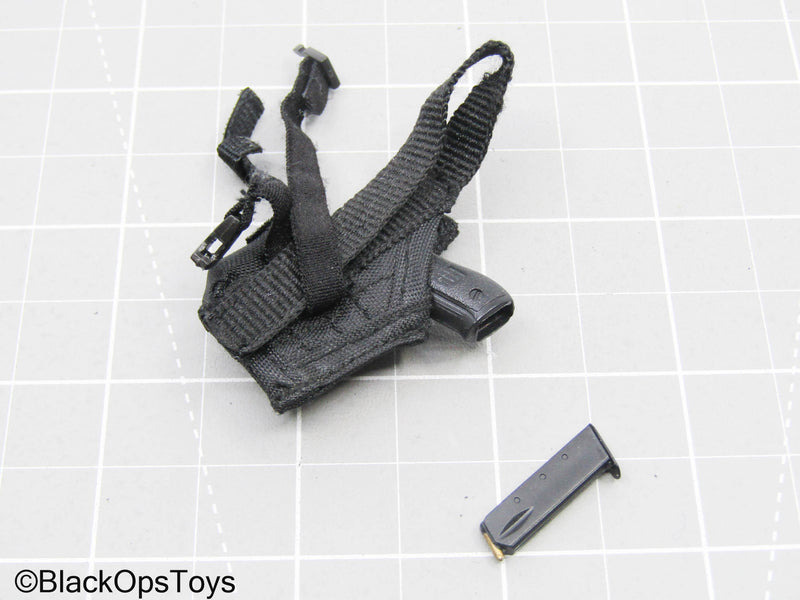Load image into Gallery viewer, Black Pistol w/Drop Leg Holster

