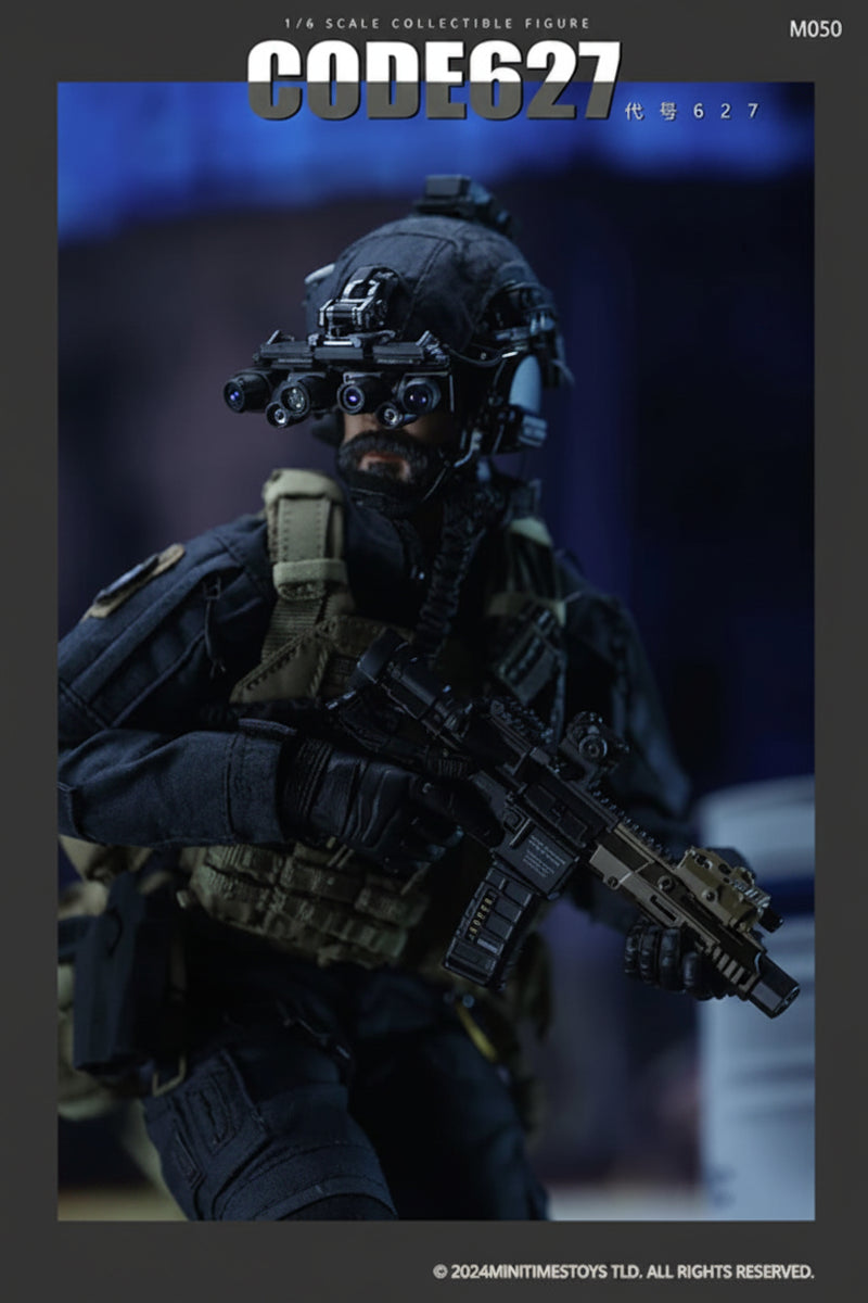Load image into Gallery viewer, Code 627 - Black Helmet w/NVG &amp; Communications Set

