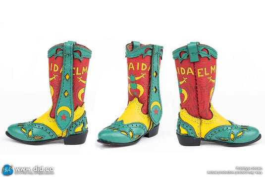 Top Gun - Lt. Pete Mitchell - Leather Red, Yellow, & Green Boots (Foot Type)