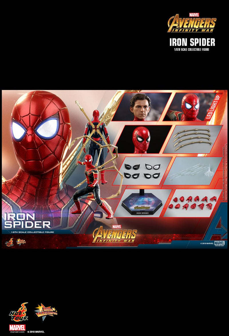 Load image into Gallery viewer, Avengers Infinity War Iron Spider - Light Up Magnetic Masked Head Sculpt
