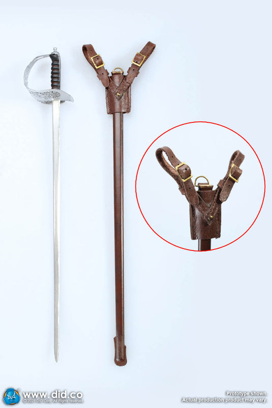 WWI - British Colonel Mackenzie - Metal Officer Sword w/Sheath