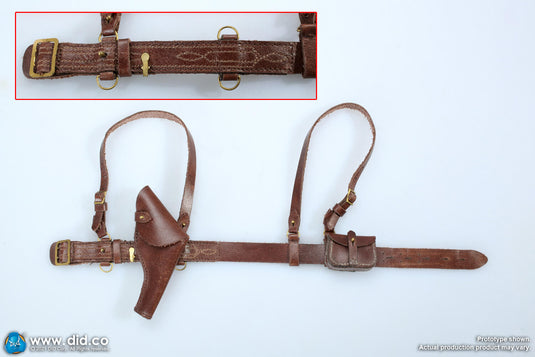 WWI - British Colonel Mackenzie - Metal Revolver w/Leather Belt
