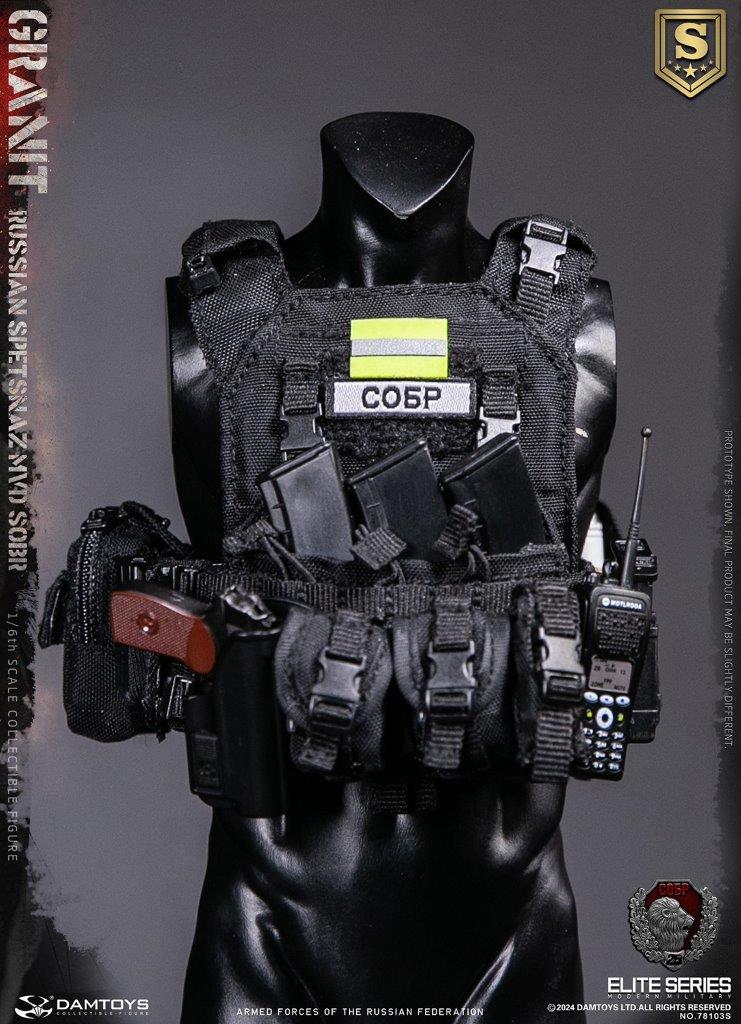 Load image into Gallery viewer, Russian SOBR Granit - Black MOLLE Plate Carrier w/Pistol &amp; Gear Set
