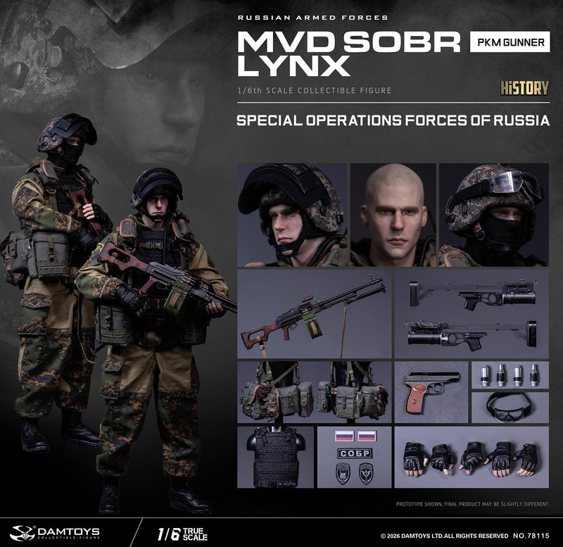 Load image into Gallery viewer, PREORDER DEPOSIT SOF of Russia MVD SOBR LYNX PKM Gunner - MINT IN BOX
