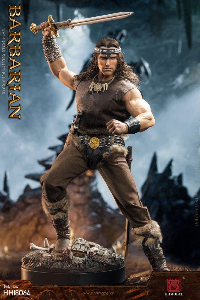 Load image into Gallery viewer, Empire Legion Barbarian - Male Headsculpt w/Realistic Hair &amp; Crown

