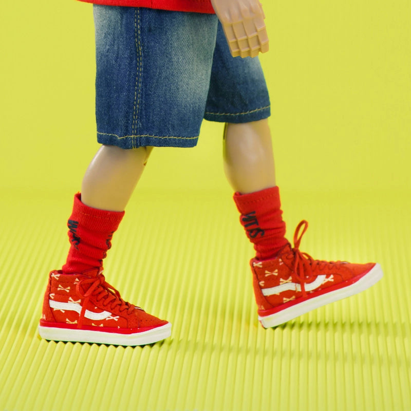 Load image into Gallery viewer, Red VANS High Top Sk8 Shoes (Foot Type) w/Socks &amp; Extra Laces

