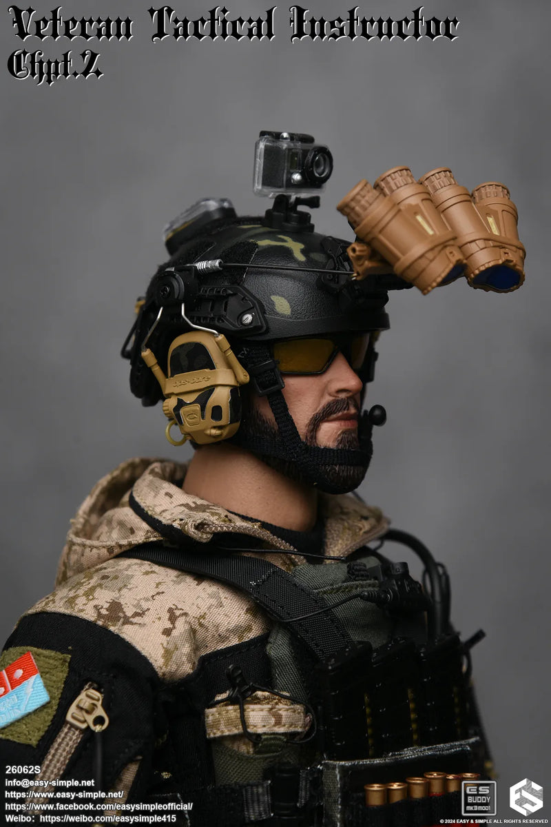 Load image into Gallery viewer, Veteran Tactical Instructor Z - Black Multicam Helmet w/NVG &amp; Radio Set
