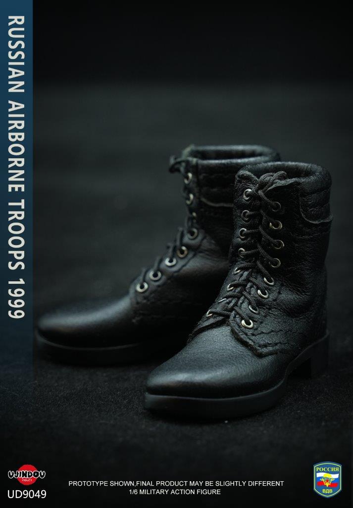 Load image into Gallery viewer, Russian Airborne In Kosovo - Black Leather Like Boots (Foot Type)
