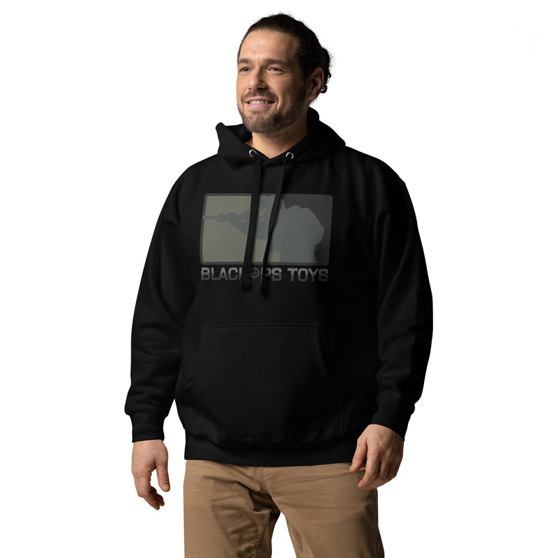 Load image into Gallery viewer, Unisex cotton Hoodie with BlackOpsToys black multicam logo
