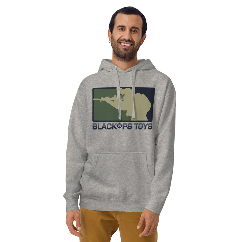 Load image into Gallery viewer, Unisex cotton Hoodie with original BlackOpsToys army camouflage logo
