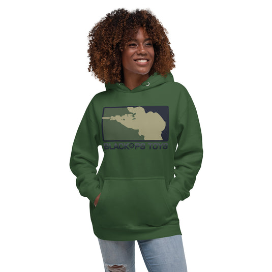 Unisex cotton Hoodie with original BlackOpsToys army camouflage logo