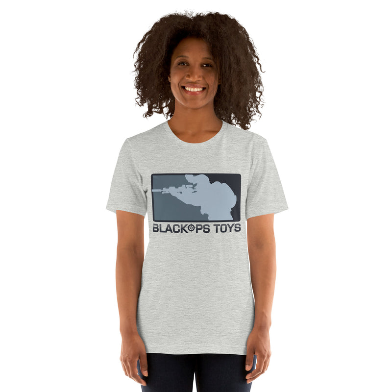 Load image into Gallery viewer, Unisex cotton t-shirt with BlackOpsToys NWU1 logo
