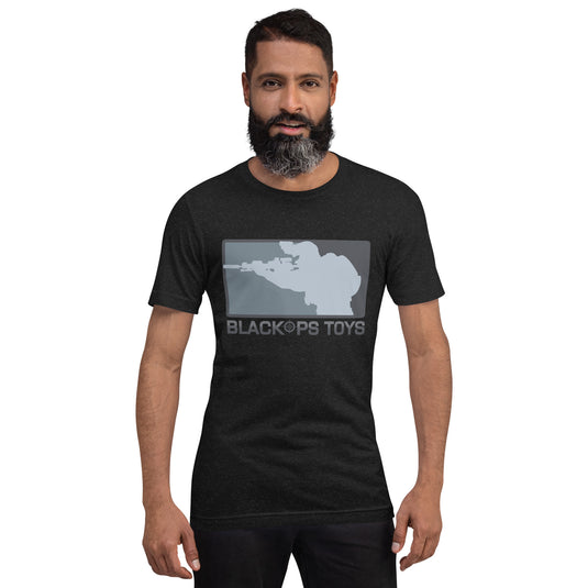 Unisex cotton t-shirt with BlackOpsToys NWU1 logo