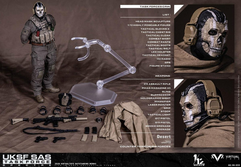 Load image into Gallery viewer, PREORDER DEPOSIT 1/12 UK SAS Task Force Specter - MINT IN BOX
